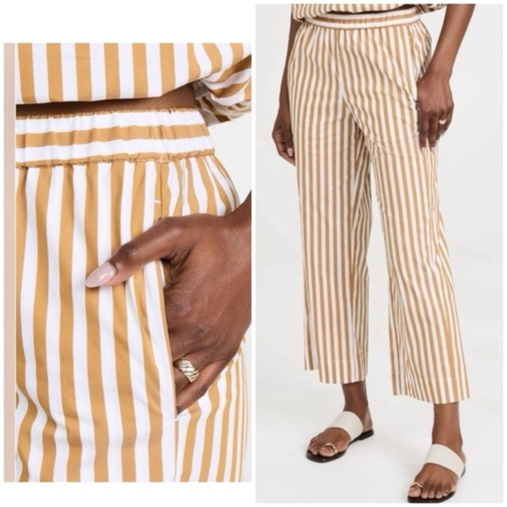 AYR The Beach Club Pants Striped Cotton Poplin Large